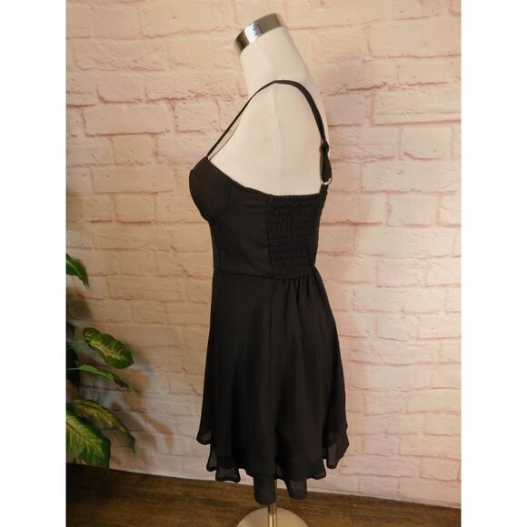 Lily Rose Black Sleeveless Chiffon Sweetheart Dress Jr XS NWT - Picture 3 of 12